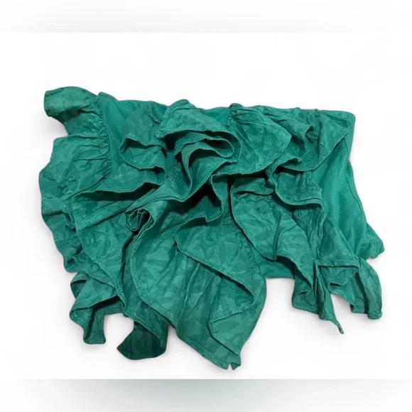Anthropologie Green Ruffle Tube Top size medium resortwear summer spring - Picture 4 of 5